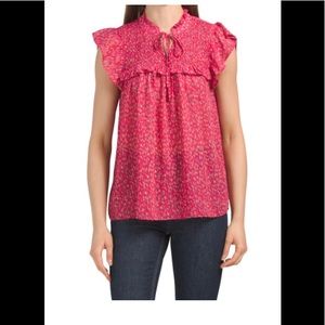 RACHEL ZOE UNLINED RUFFLE BLOUSE
